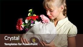  Presentation with gas - Theme consisting of conservation resiration - little girl holding flowers background and a tawny brown colored foreground
