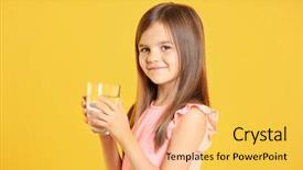  Presentation with water glass - Colorful slides enhanced with girl holding glass of water backdrop and a yellow colored foreground