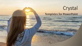  Presentation with hands holding - Beautiful theme featuring girl holding hands in heart backdrop and a lemonade colored foreground