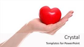  Presentation with pure white - Cool new presentation design with girl holding red heart backdrop and a sky blue colored foreground