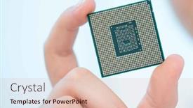  Presentation with processor - Presentation enhanced with girl-holds-a-processor-made background and a  colored foreground