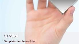  Presentation with artificial satellites - PPT theme with girl-holds-in-her-hands background and a lemonade colored foreground