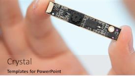  Presentation with video surveillance - Slide deck enhanced with girl-holds-in-her-hands background and a coral colored foreground