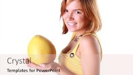  Presentation with citrus - Presentation theme enhanced with girl-holds-in-really background and a lemonade colored foreground