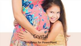  Presentation with pregnant mom - Cool new slides with girl hugging belly pregnant mom backdrop and a coral colored foreground