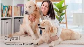  Presentation with pair - PPT theme with girl-hugging-pair-of-golden background and a coral colored foreground