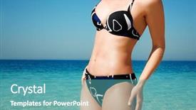  Presentation with girl scouts animated - Slide deck consisting of girl in a bathing suit background and a  colored foreground