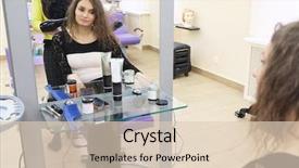  Presentation with beauty - PPT theme enhanced with girl in a beauty parlour background and a  colored foreground