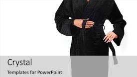  Presentation with black girl - Slide deck consisting of girl in a black bathrobe background and a  colored foreground