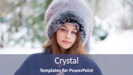  Presentation with winter blue - Colorful theme enhanced with girl in a blue fur backdrop and a ocean colored foreground