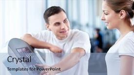  Presentation with aviation club - Theme consisting of girl in a fitness club background and a  colored foreground