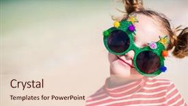  Presentation with tropical christmas - Colorful presentation design enhanced with girl in a funny christmas backdrop and a  colored foreground