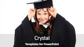  Presentation with graduation kids - Presentation theme having cute girl in a graduation background and a black colored foreground