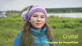  Presentation with season - Cool new slides with girl-in-a-knitted-cap backdrop and a tawny brown colored foreground