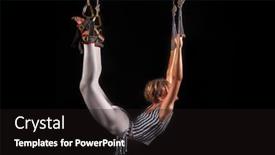  Presentation with gymnastics - PPT theme with girl-in-a-new-type background and a black colored foreground