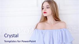  Presentation with beauty - Slide deck consisting of girl in a pale blue background and a sky blue colored foreground