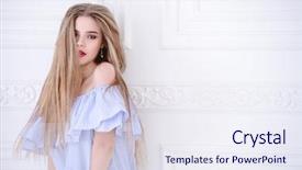  Presentation with beauty - Beautiful slides featuring girl in a pale blue backdrop and a sky blue colored foreground