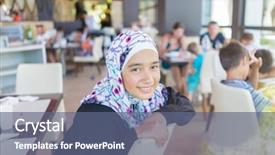  Presentation with packed restaurant food - Slides consisting of girl in a restaurant waiting background and a ocean colored foreground