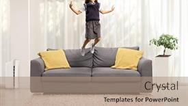  Presentation with school - Presentation design consisting of girl-in-a-school-uniform background and a coral colored foreground