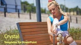  Presentation with school safety skate in summer - Audience pleasing presentation consisting of girl in a vintage roller backdrop and a  colored foreground