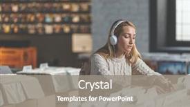  Presentation with vinyl record - Presentation theme consisting of girl in a vinyl record background and a gray colored foreground