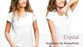  Presentation with girl design - Cool new presentation with girl-in-a-white-t backdrop and a lemonade colored foreground