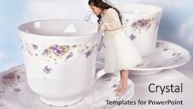  Presentation with alice in wonderland - Theme enhanced with girl in alice in wonderland background and a light gray colored foreground