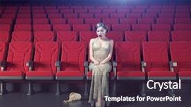  Presentation with cinema - Colorful theme enhanced with girl in an empty cinema backdrop and a wine colored foreground
