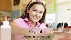  Presentation with art craft - Colorful PPT layouts enhanced with girl in art and craft backdrop and a coral colored foreground