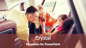  Presentation with safety transport - Audience pleasing presentation design consisting of girl in baby car seat backdrop and a red colored foreground