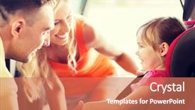  Presentation with safety transport - PPT layouts featuring girl in baby car seat background and a coral colored foreground