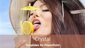  Presentation with drinking alcohol - Slides featuring girl-in-bikini-drinking-alcohol background and a coral colored foreground