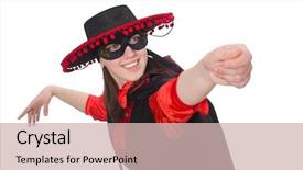  Presentation with black girl - Slide set featuring girl-in-black-and-red background and a soft green colored foreground