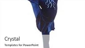  Presentation with blue - Cool new PPT theme with girl in blue dress on skates backdrop and a white colored foreground