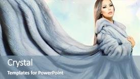  Presentation with luxury fashion - Presentation theme consisting of girl in blue mink fur background and a seafoam green colored foreground