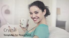  Presentation with blue - Colorful PPT layouts enhanced with girl-in-blue-shirt-smiling backdrop and a light gray colored foreground