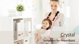  Presentation with baby girl welcome - Presentation consisting of girl in carrier spending day background and a  colored foreground