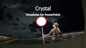  Presentation with stop - Beautiful presentation theme featuring contrast between black stone cliffs and gray stone in vertical over the sea with waves breaking at its base on the atlantic coast of the coruna spain backdrop and a mint green colored foreground.