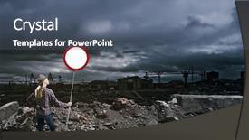  Presentation with stop sexual violence - Beautiful slide deck featuring girl in casual holding stop backdrop and a ocean colored foreground