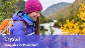 Presentation with little asian girl receiving vaccination - Beautiful presentation theme featuring girl in cold weather gear backdrop and a cobalt blue colored foreground