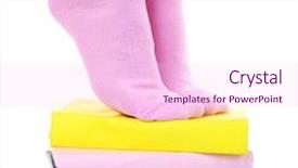  Presentation with naughty girl is standing - Presentation theme featuring girl in colorful socks standing background and a  colored foreground