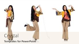  Presentation with latino - PPT theme enhanced with girl-in-colourful-latino-dress background and a lemonade colored foreground