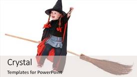  Presentation with black girl - Amazing PPT layouts having girl in costume halloween witch backdrop and a  colored foreground
