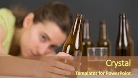  Presentation with drinking alcohol - Amazing slides having girl in depression drinking alcohol backdrop and a red colored foreground