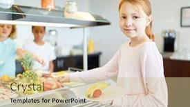  Presentation with school elementary - Colorful presentation design enhanced with girl-in-elementary-school-fetching backdrop and a soft green colored foreground