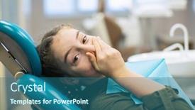  Presentation with fear - Amazing slide set having girl-in-fear-closes backdrop and a ocean colored foreground