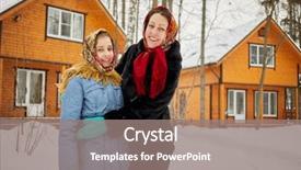  Presentation with teenage girl - Audience pleasing PPT theme consisting of girl in folk style shawl backdrop and a gray colored foreground