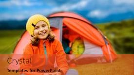  Presentation with tent - PPT layouts featuring girl-in-front background and a red colored foreground