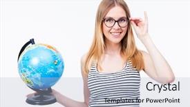  Presentation with holding on to a dream in a changing world - Amazing presentation design having gray background looking at camera backdrop and a light blue colored foreground