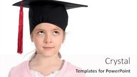  Presentation with graduation - Presentation design having girl in graduation cap background and a sky blue colored foreground